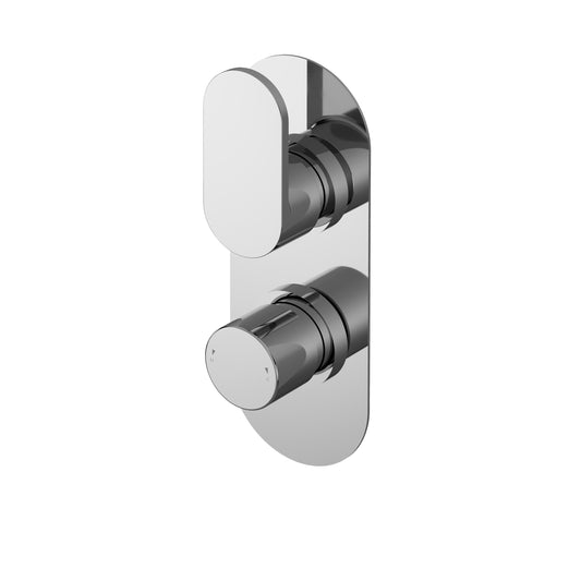 Sidonia Twin Thermostatic Valve With Diverter - Chrome