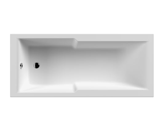 Shower Baths Eternalite Square Single Ended Straight Shower Bath 1700mm x 750mm