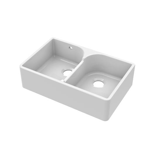 Fireclay Butler Sink Stepped Weir & Overflow 795 x 500 x 220mm