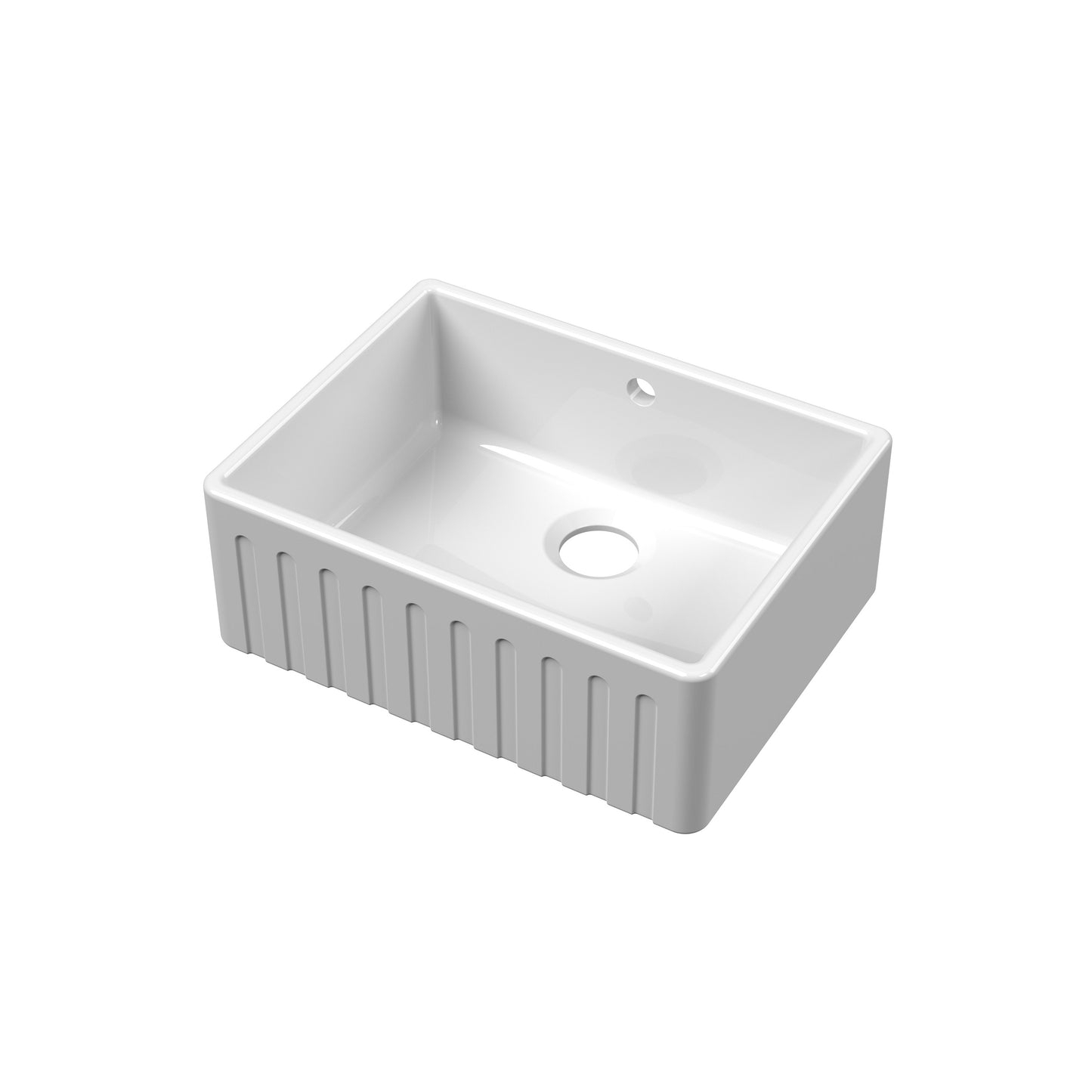 Butler Sink Fluted with Overflow 595mm x 450mm x 220mm