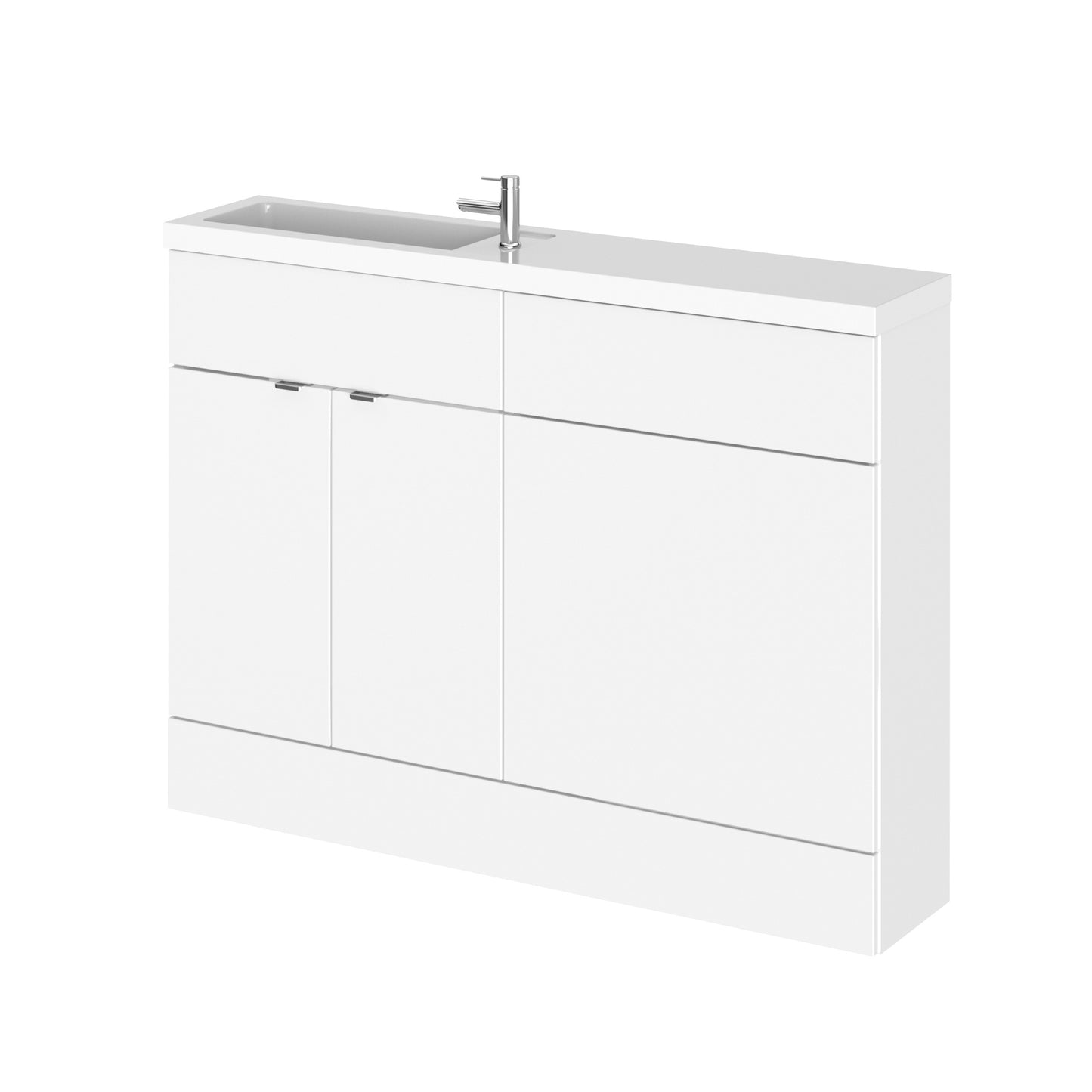 Hudson Reed Fusion Compact 1200mm Floor Standing 2 Door Vanity Basin & Toilet Combination Unit