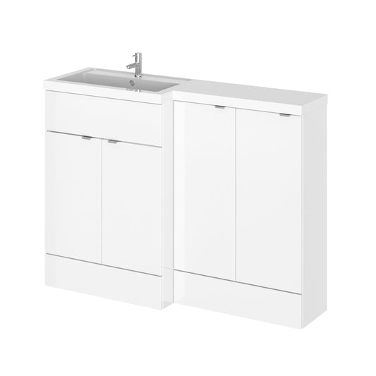 Hudson Reed Fusion 1200mm 2 Door Floor Standing Left Hand Vanity Basin Unit With Handles