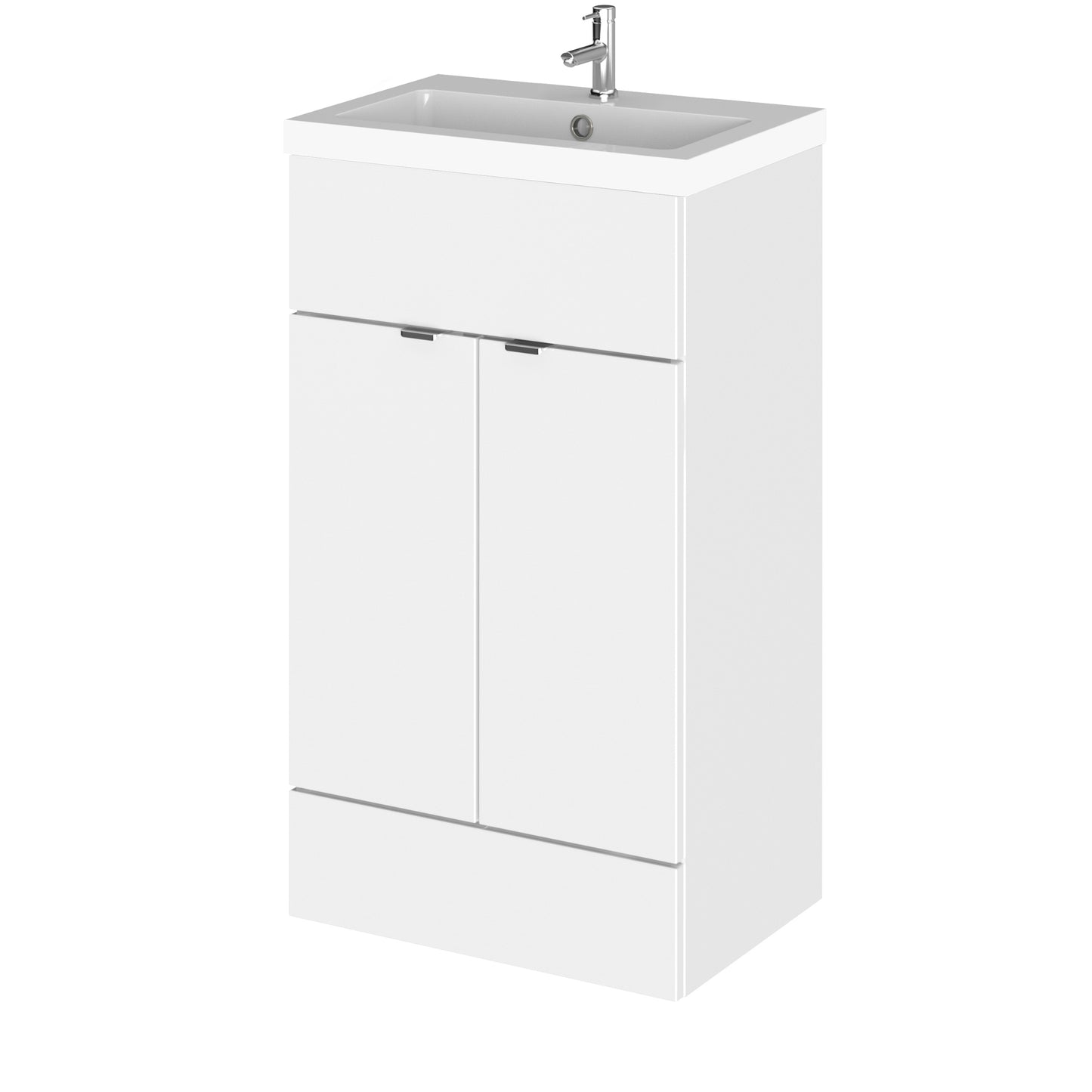 Hudson Reed Fusion 500mm Floor Standing 2 Door Vanity Unit With Polymarble Basin