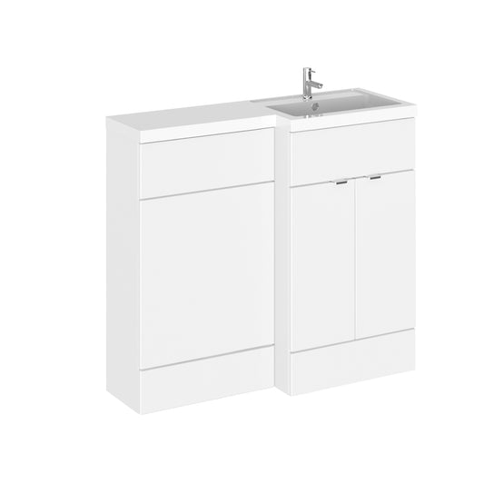 Hudson Reed Fusion 1000mm Floor Standing 2 Door Vanity Basin & Toilet Right Hand Combination Ready Built