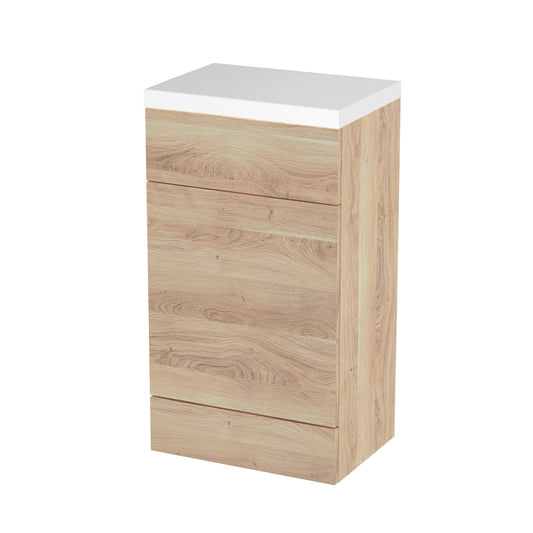 Hudson Reed Fusion 500mm Bleached Oak Toilet Unit with Polymarble Top