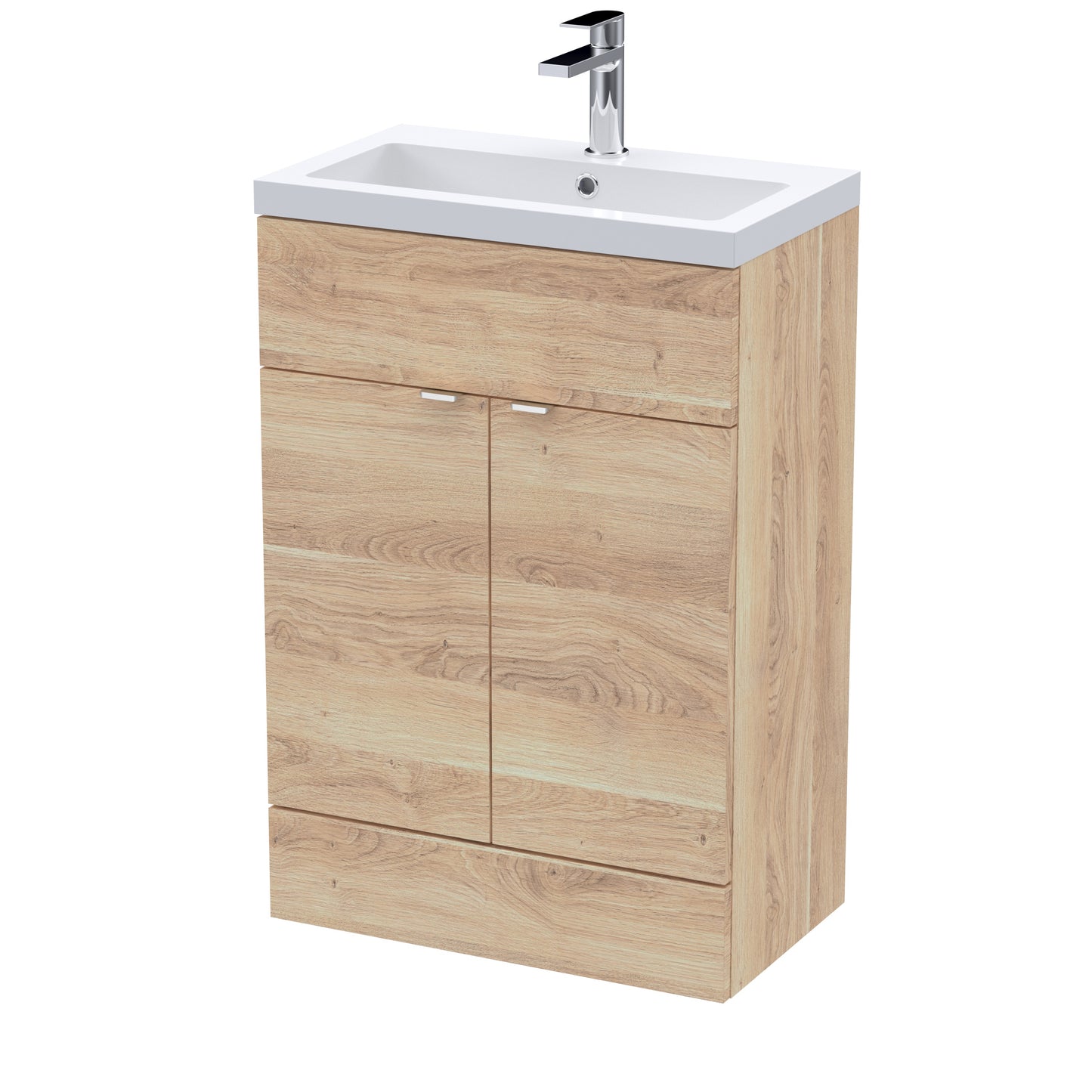 Hudson Reed Fusion 600mm Bleached Oak Vanity Unit & Basin Ready-Built