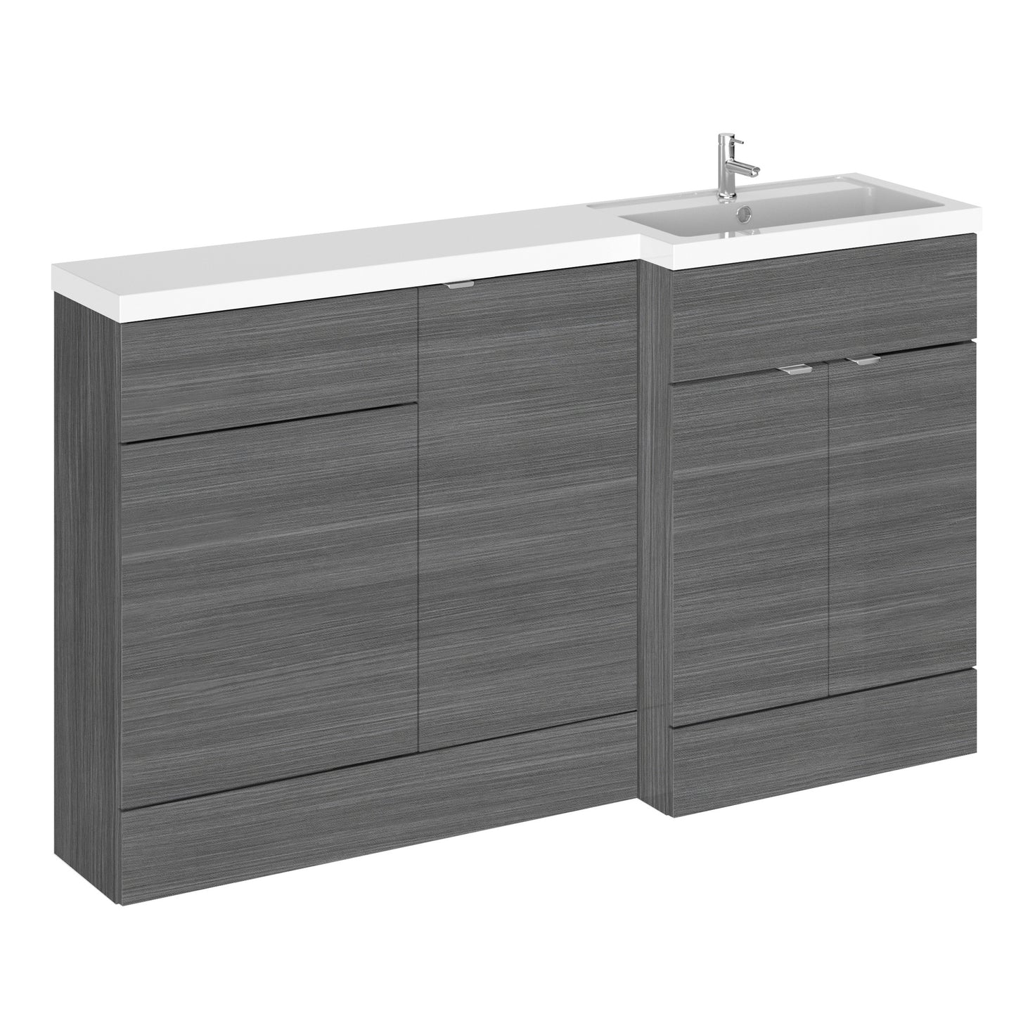 Hudson Reed Fusion 1500mm Floor Standing 2 Door Vanity Basin & Right Hand Toilet Combination Unit