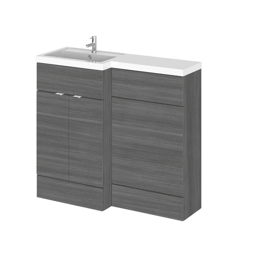 Hudson Reed Fusion 1000mm Left Hand Floor Standing 2 Door Vanity Basin & Toilet Combination With Handles
