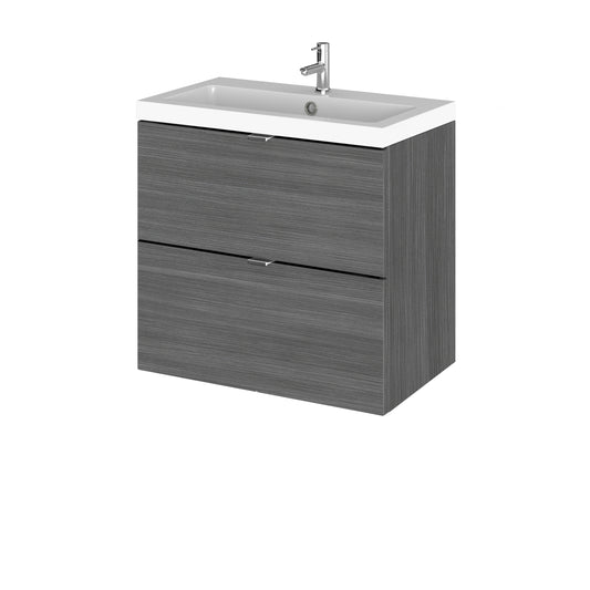 Hudson Reed Fusion 600mm Wall Hung 2 Drawer Vanity Unit with Soft Close Drawers & Basin