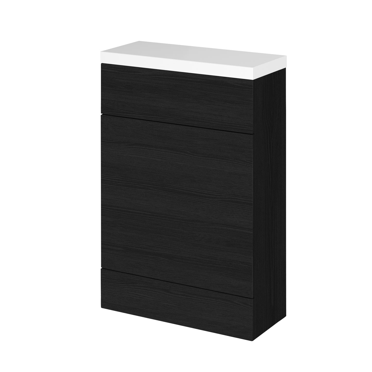 Hudson Reed Fusion 600mm Compact Floor Standing Charcoal Black Toilet Unit with Polymarble Top