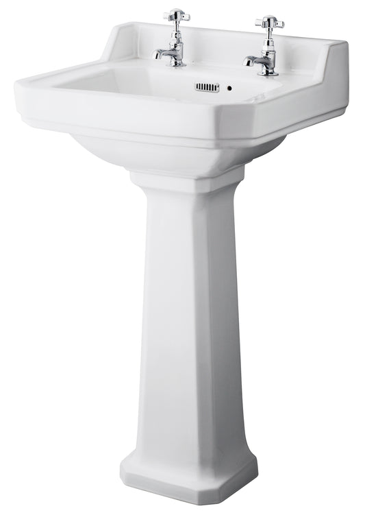 Richmond 500mm Basin & Pedestal 2 Tap Hole