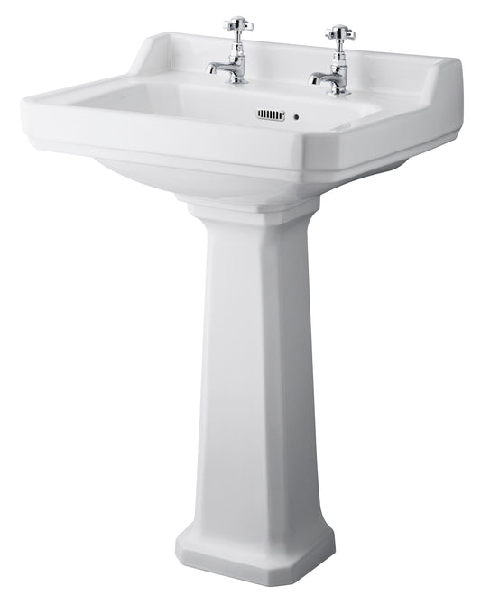 Richmond 600mm Basin & Pedestal 2 Tap Hole