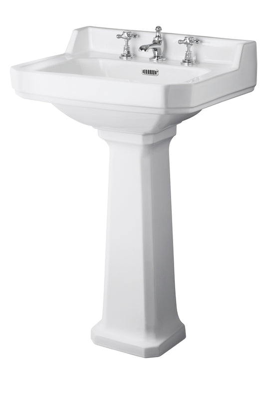 Hudson Reed Richmond 600mm 3 Tap Hole Basin & Pedestal
