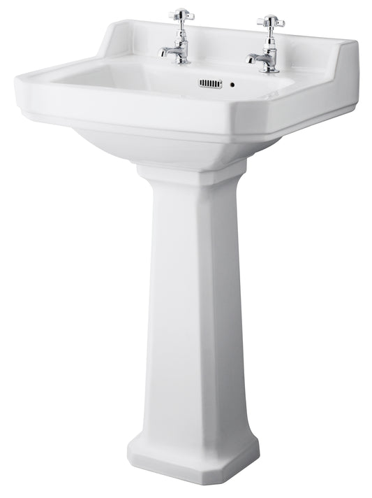 Richmond 560mm 2 Tap Hole Basin & Comfort Height Pedestal