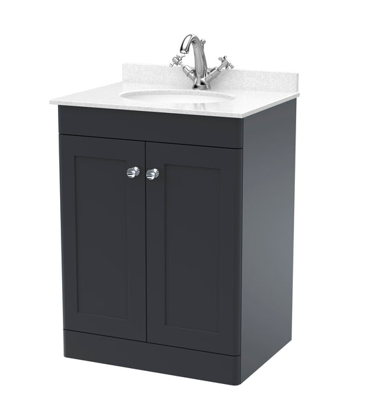 Classique 600mm Floor Standing 2 Door Bathroom Vanity Unit with Basin by Nuie