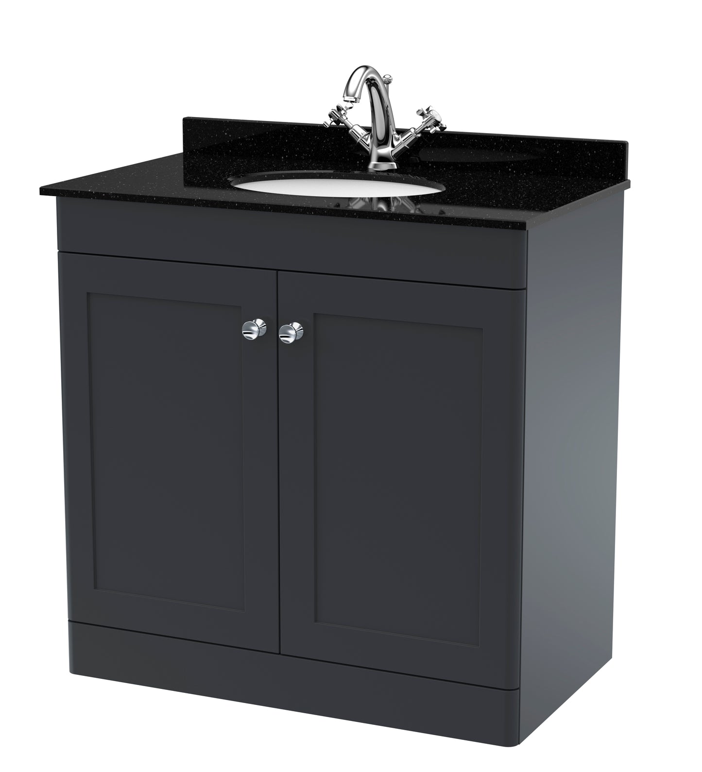 Classique 820mm Floor Standing 2 Door Vanity Unit with Marble Top by Nuie