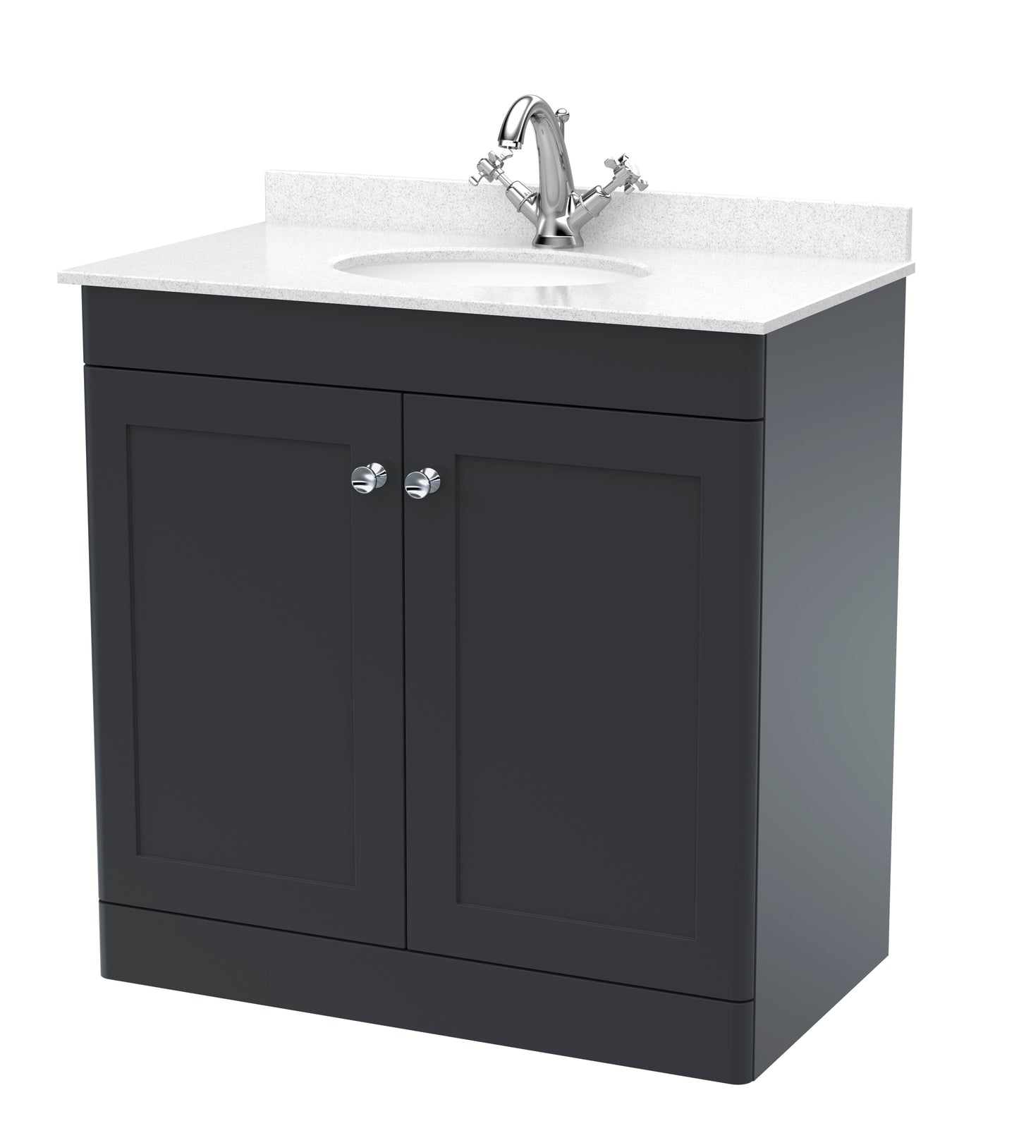 Classique 820mm Floor Standing Vanity Unit With Marble Top by Nuie
