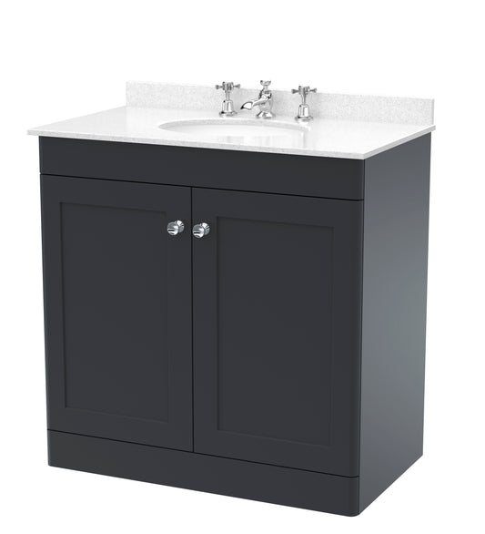Classique 800mm Floor Standing 2 Door Modern Bathroom Vanity Unit by Nuie