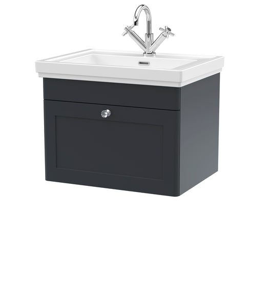 Classique 600mm Wall Hung 1 Drawer Vanity Unit by Nuie