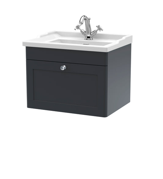 Classique 600mm Wall Hung 1 Drawer Vanity Unit by Nuie