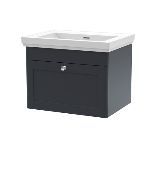 Classique 600mm Wall Hung 1 Drawer Vanity Unit by Nuie