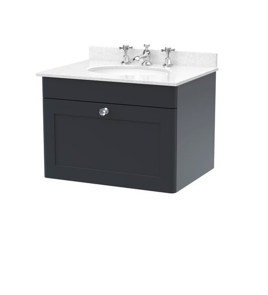 Classique 600mm Wall Hung 1 Drawer Vanity Unit by Nuie