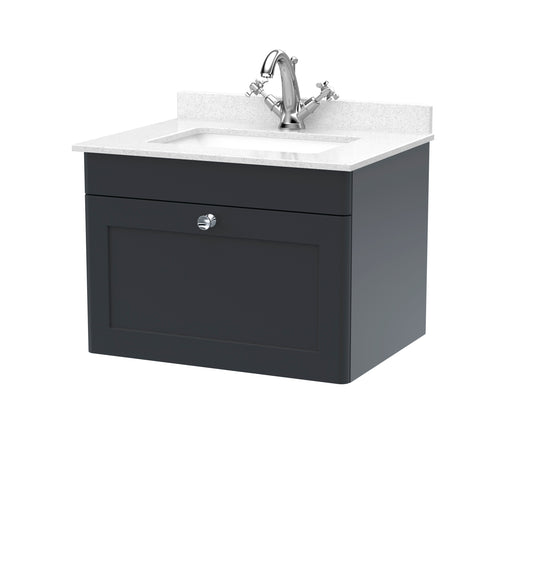 Classique 600mm Wall Hung 1 Drawer Vanity Unit by Nuie