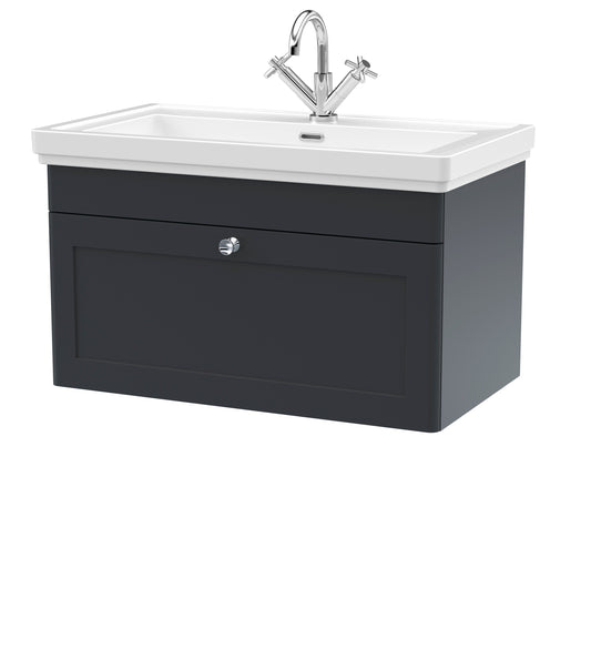 Classique 800mm Wall Hung 1 Drawer Vanity Unit by Nuie