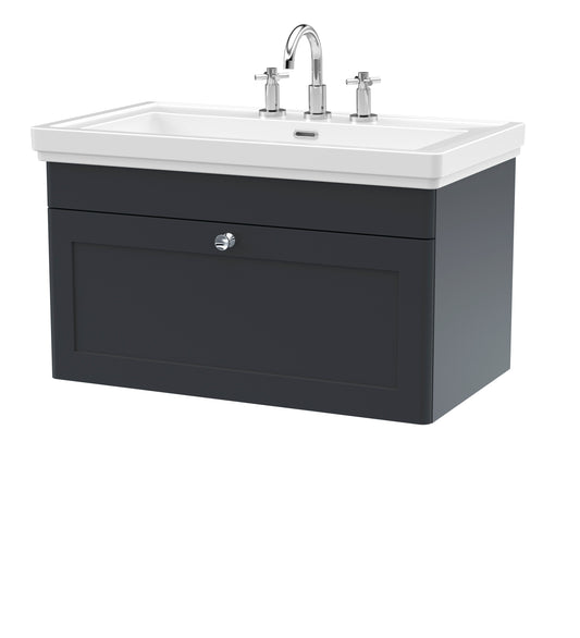 Classique 800mm Wall Hung 1 Drawer Vanity Unit by Nuie
