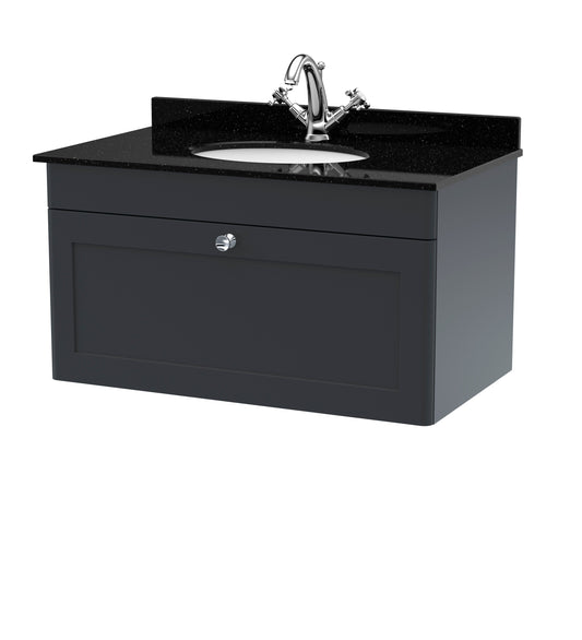 Classique 820mm Wall Hung Vanity Unit with Marble Top by Nuie