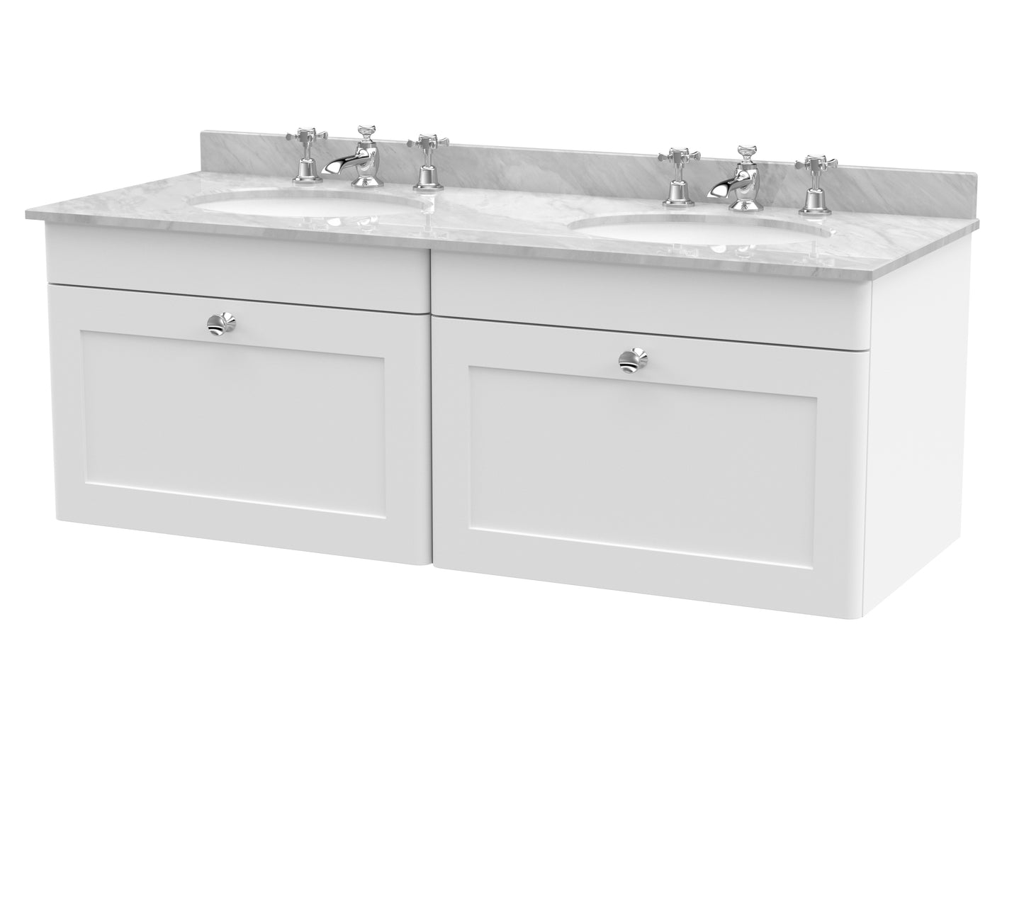 Classique 1200mm Wall Hung 2 Drawer Vanity Unit by Nuie