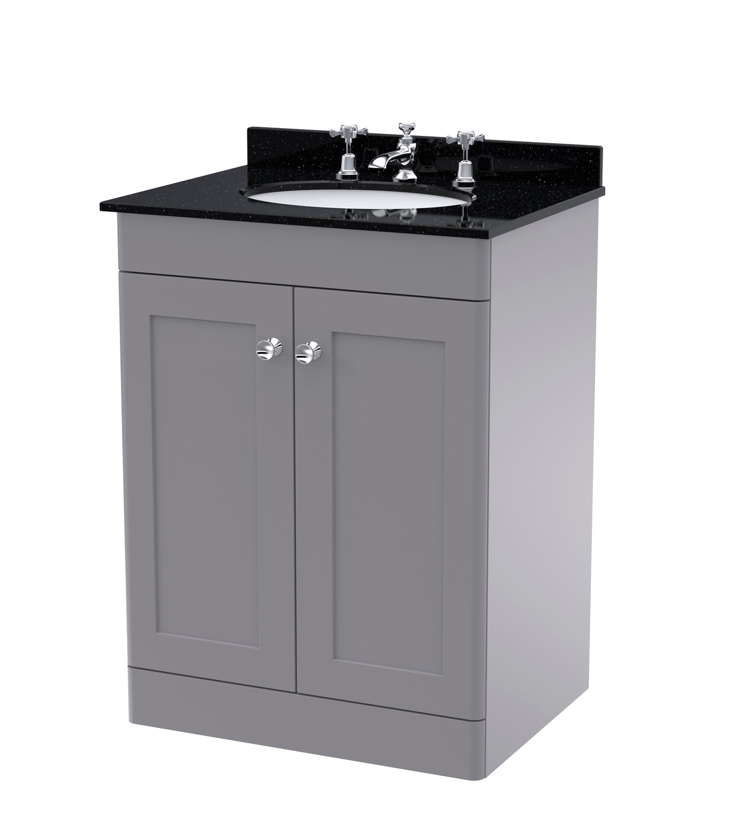 Classique 600mm Floor Standing Bathroom Vanity Unit With Marble Top by Nuie