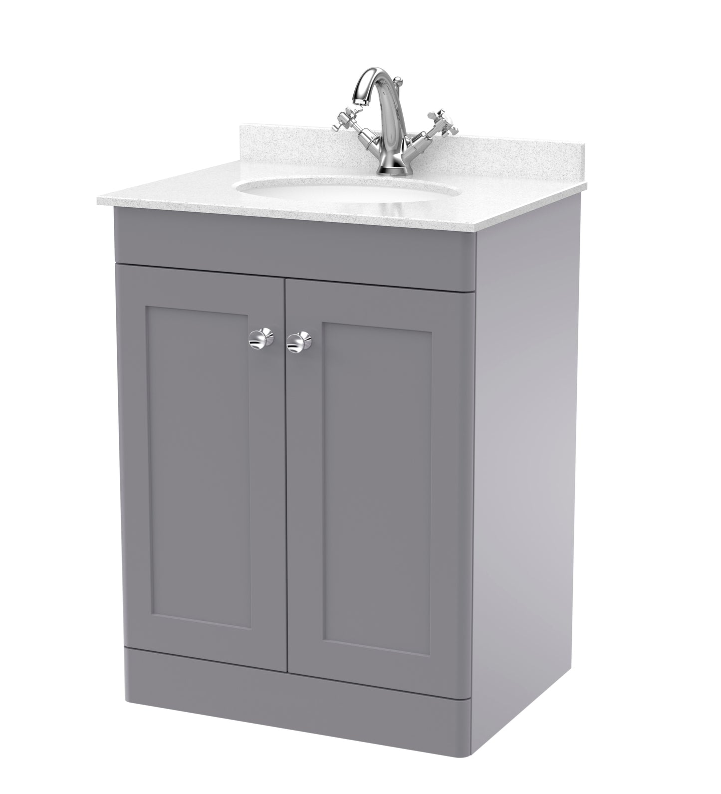 Classique 600mm Floor Standing 2 Door Bathroom Vanity Unit with Basin by Nuie