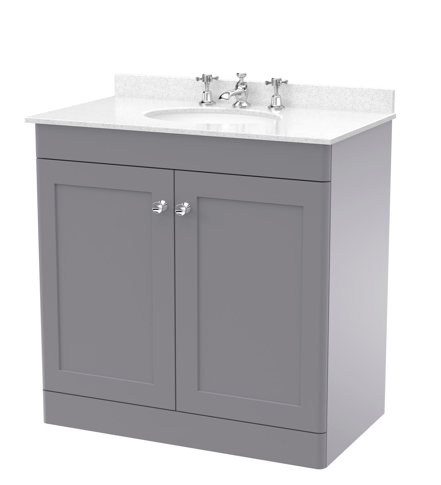 Classique 800mm Floor Standing 2 Door Modern Bathroom Vanity Unit by Nuie