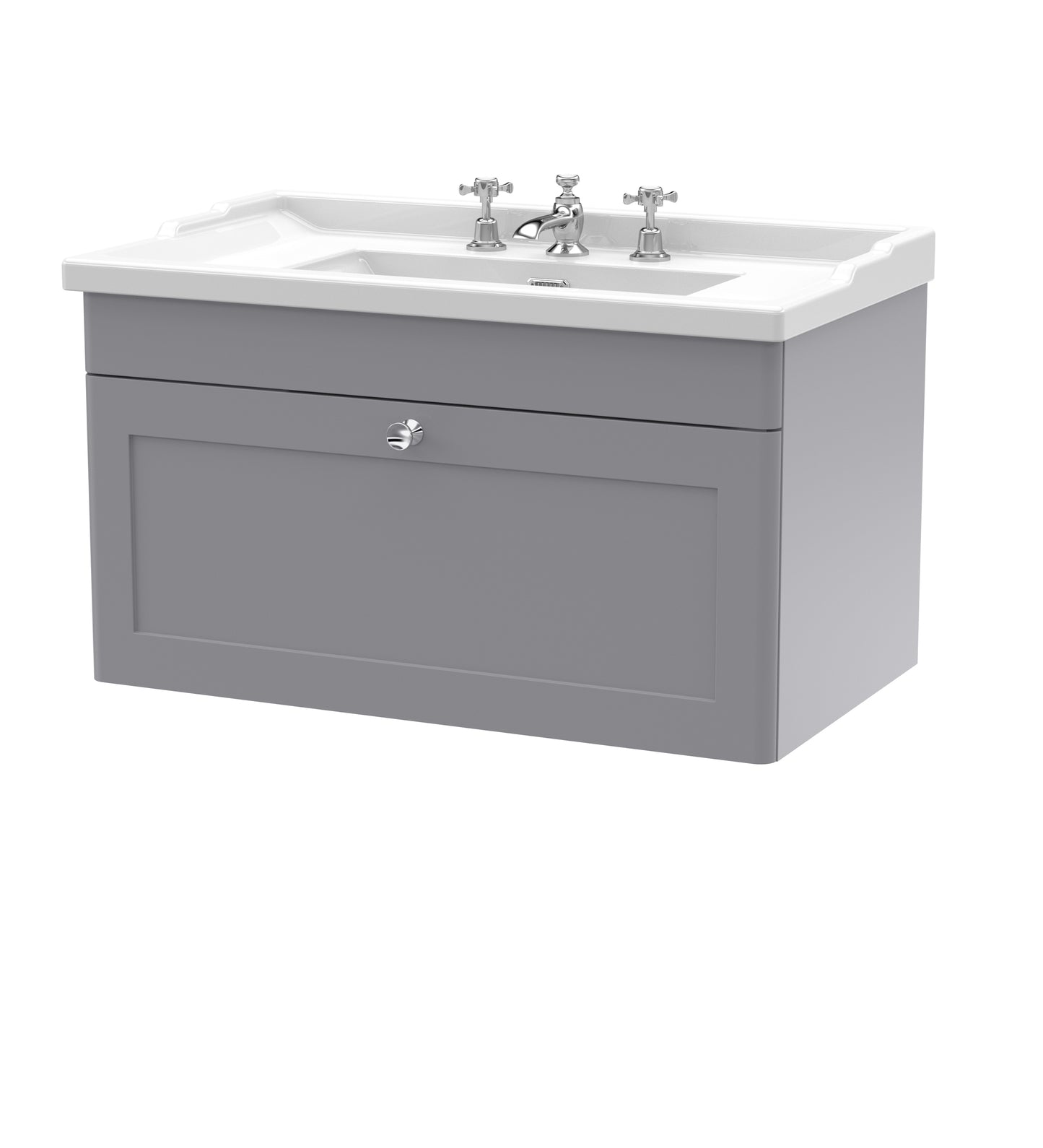 Nuie Classique 800mm Wall Hung 1 Drawer Bathroom Vanity Unit by Nuie