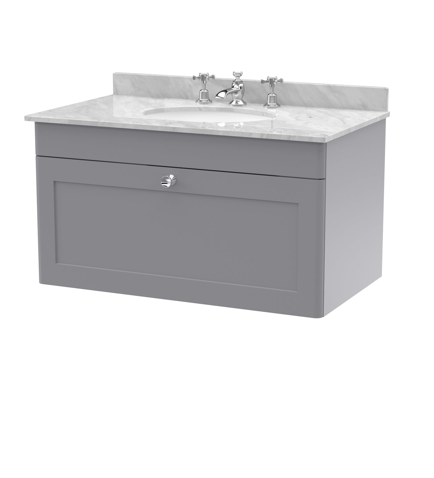Classique 820mm Traditional Wall Hung 1 Drawer Vanity Unit by Nuie