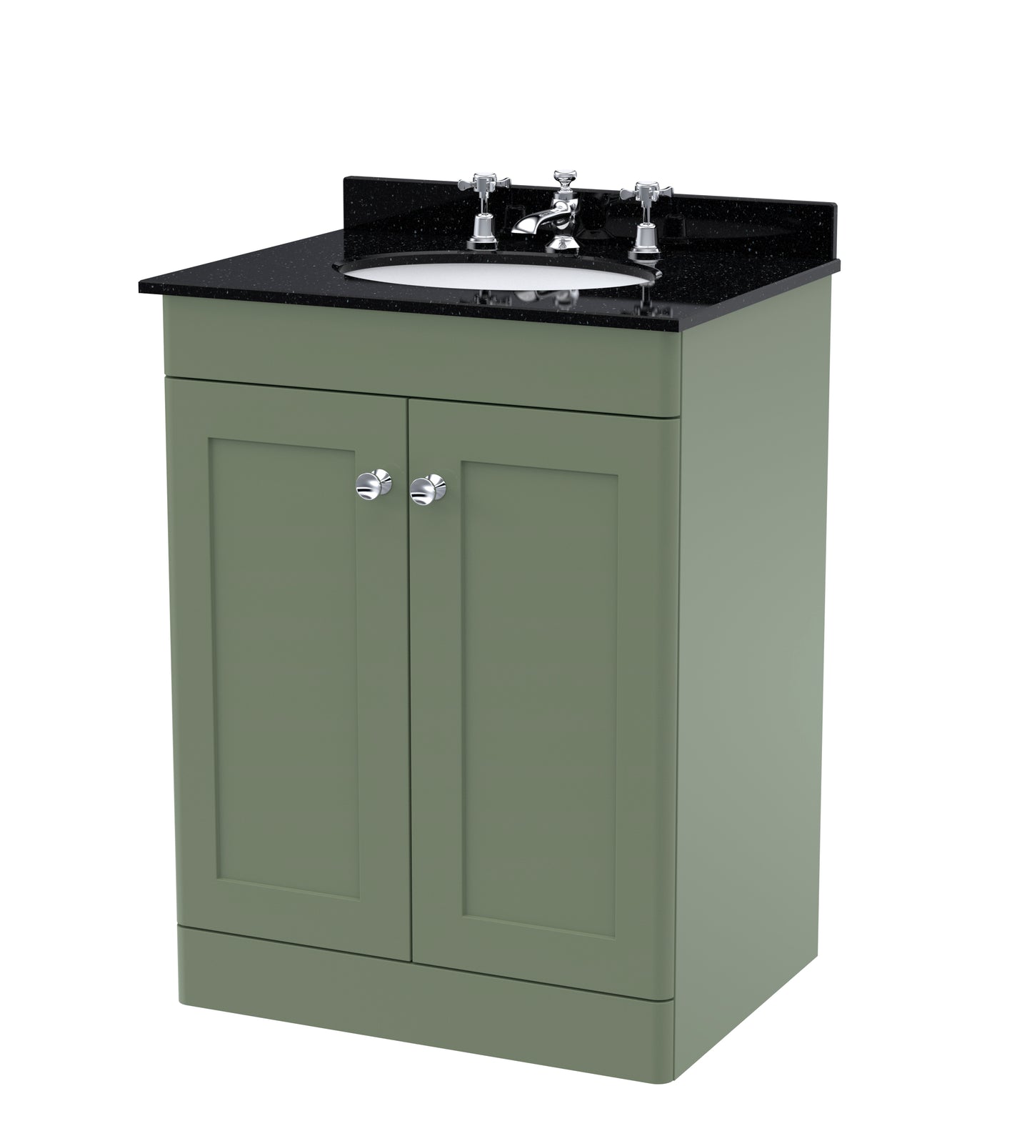 Classique 600mm Floor Standing Bathroom Vanity Unit With Marble Top by Nuie