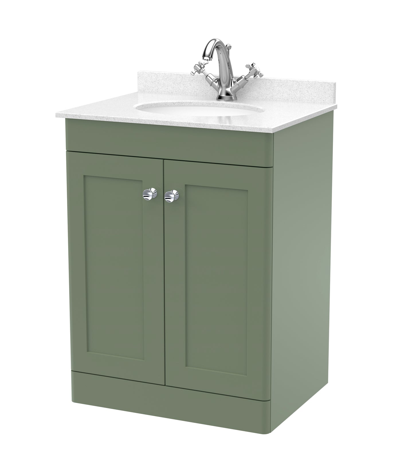 Classique 600mm Floor Standing 2 Door Bathroom Vanity Unit with Basin by Nuie