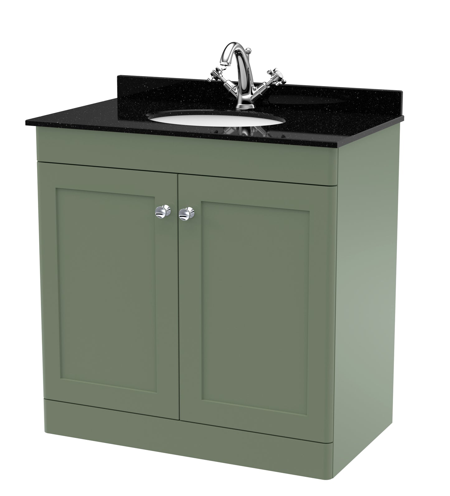 Classique 820mm Floor Standing 2 Door Vanity Unit with Marble Top by Nuie