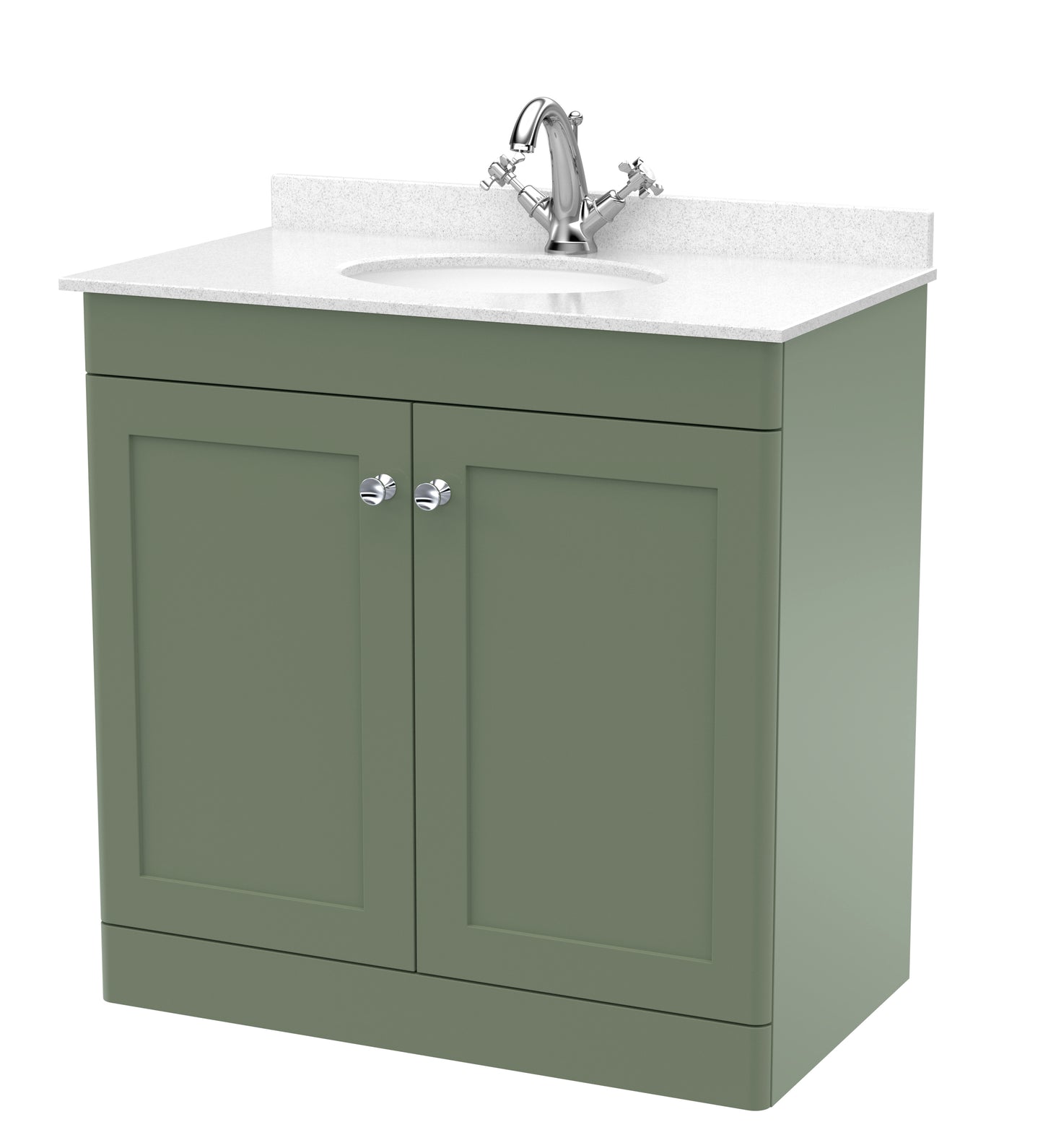 Classique 820mm Floor Standing Vanity Unit With Marble Top by Nuie