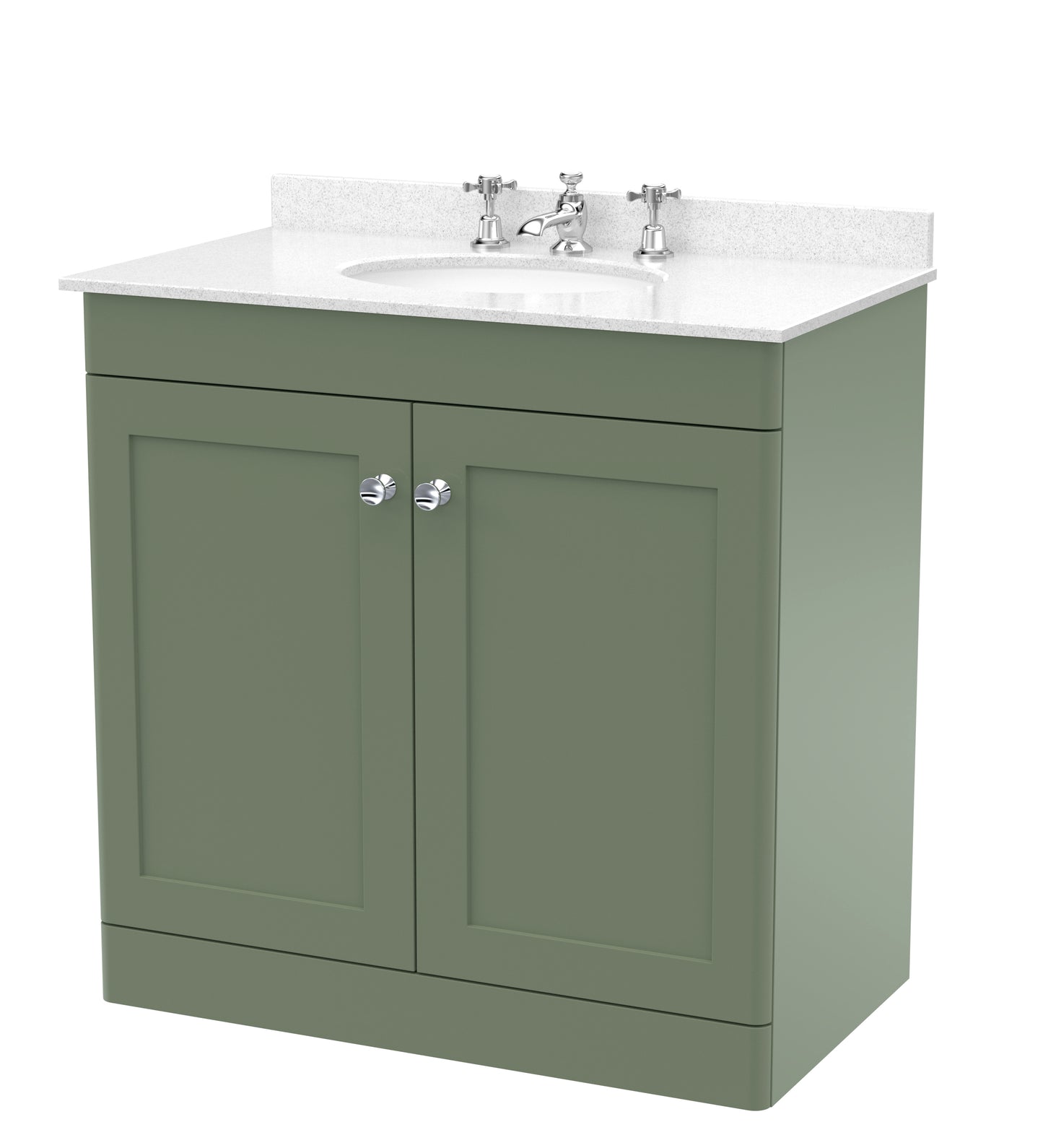 Classique 800mm Floor Standing 2 Door Modern Bathroom Vanity Unit by Nuie