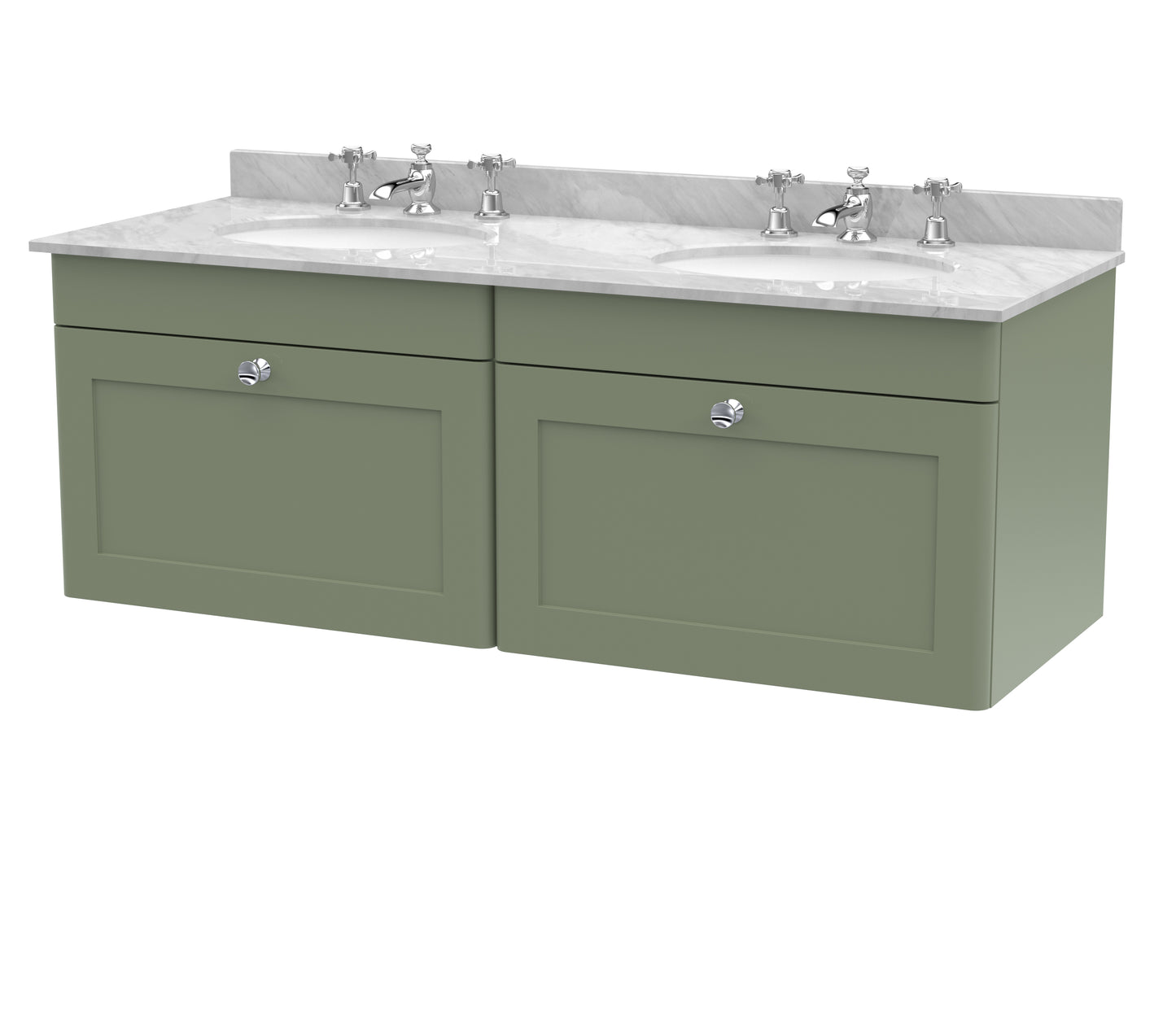 Classique 1200mm Wall Hung 2 Drawer Vanity Unit by Nuie