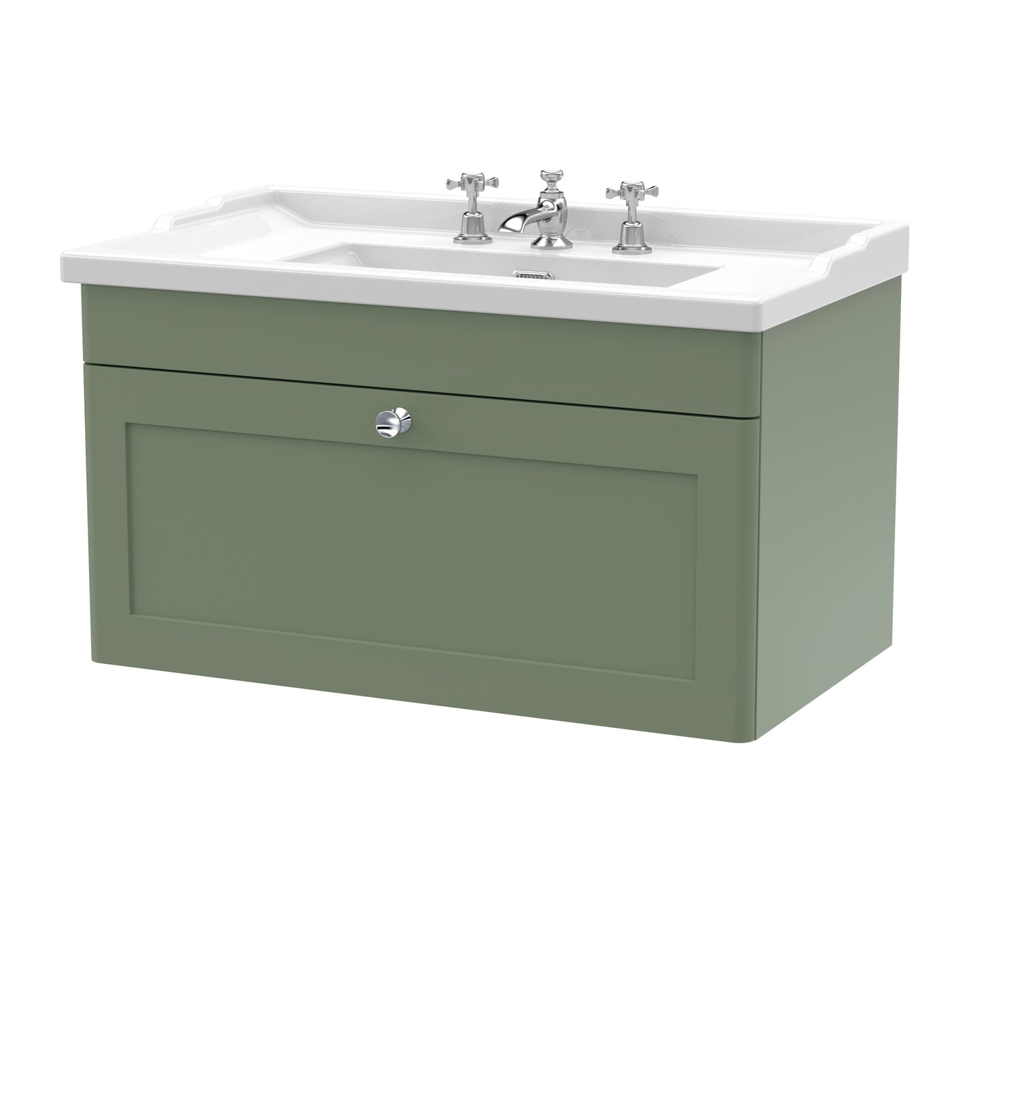 Nuie Classique 800mm Wall Hung 1 Drawer Bathroom Vanity Unit by Nuie