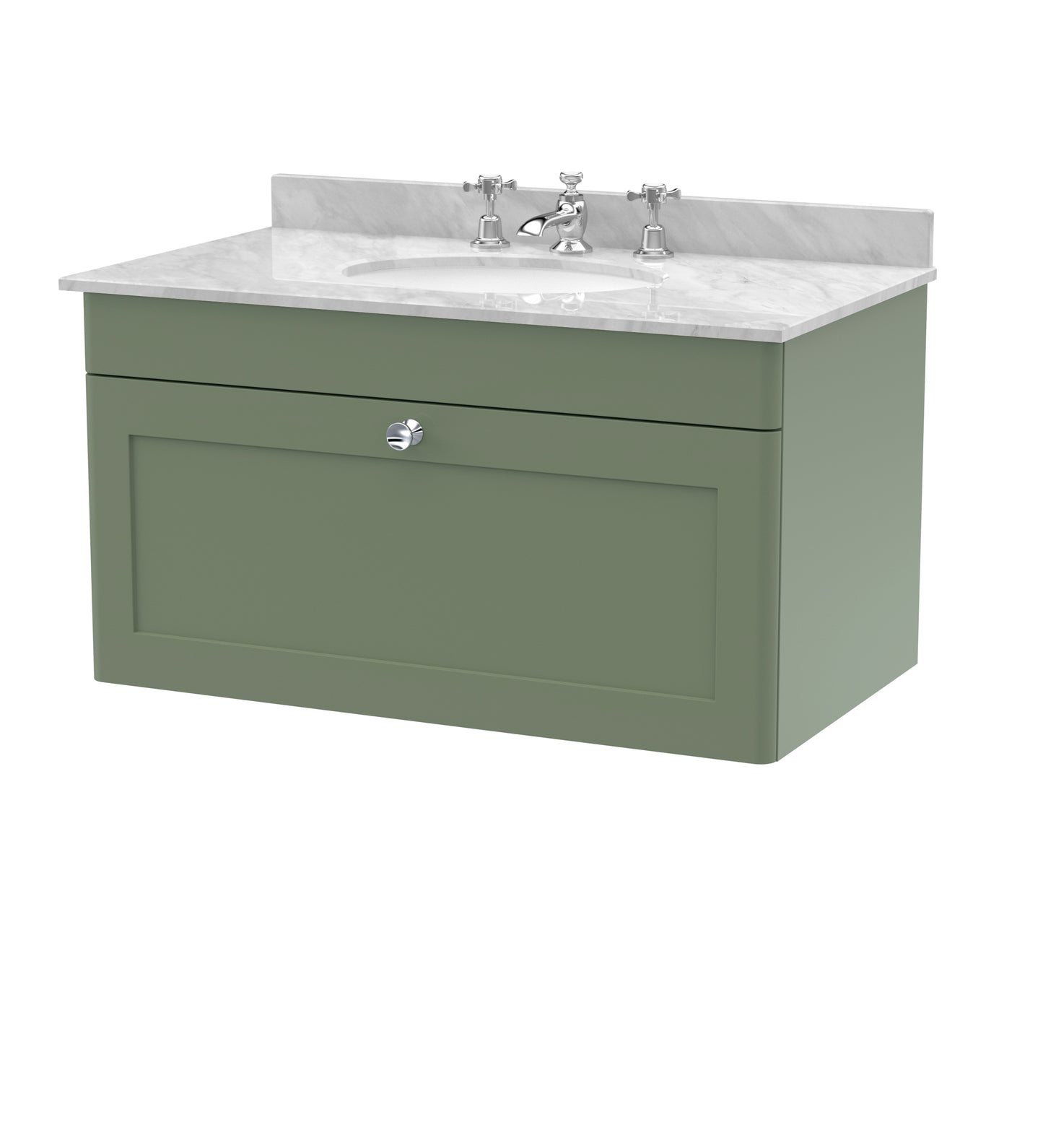 Classique 820mm Traditional Wall Hung 1 Drawer Vanity Unit by Nuie