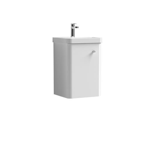 Nuie Core 400mm Wall Hung Single Door Vanity Unit with Ceramic Basin