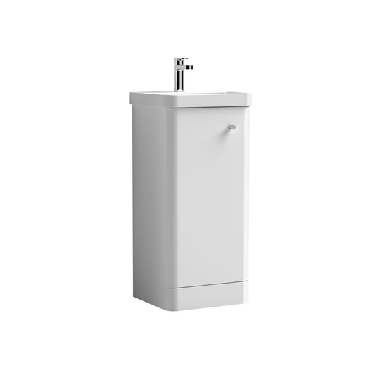 Nuie 400mm Floor Standing Single Door Vanity Unit With 1 Tap Hole Basin