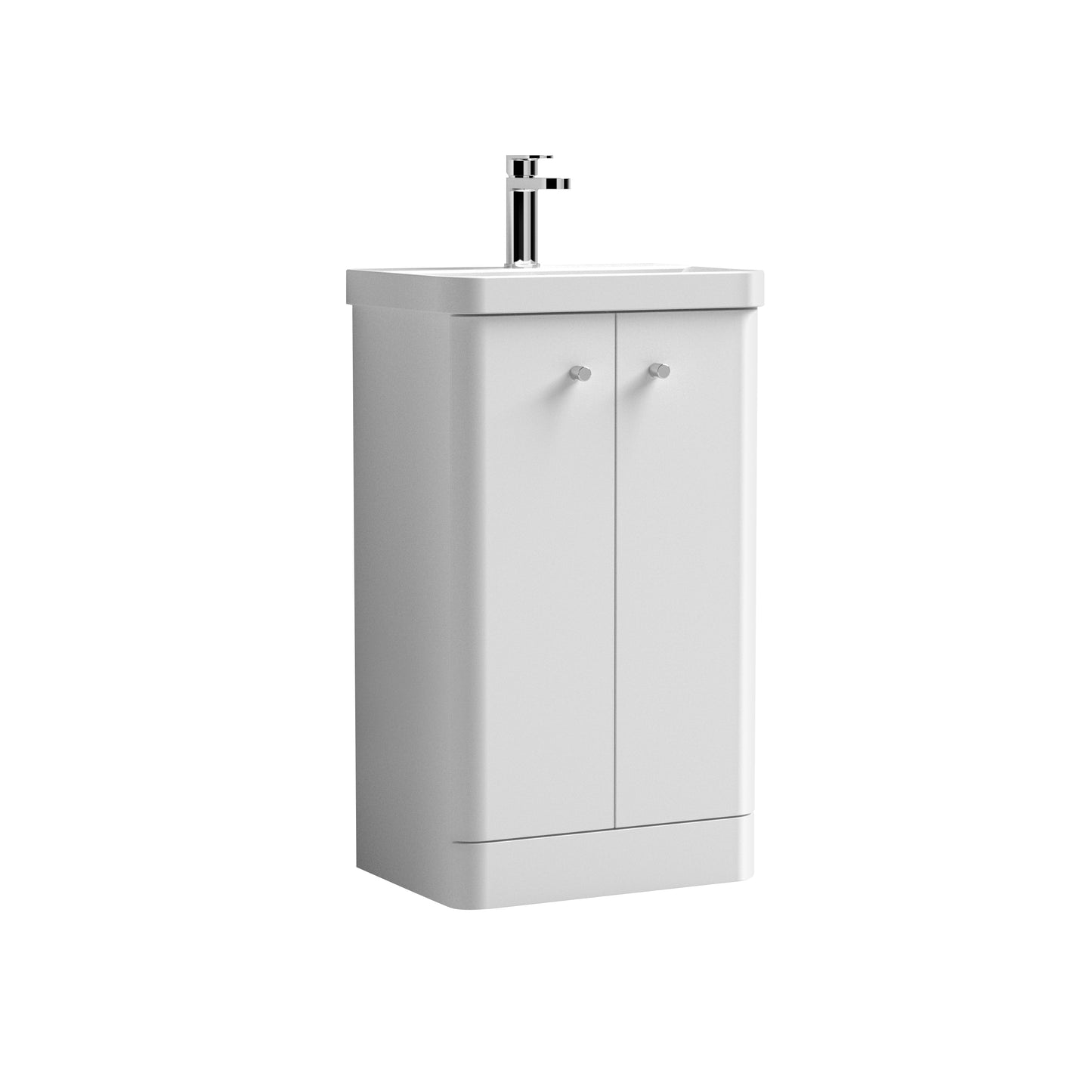 Nuie 500mm Floor Standing 2 Door Vanity Unit With Ceramic Basin