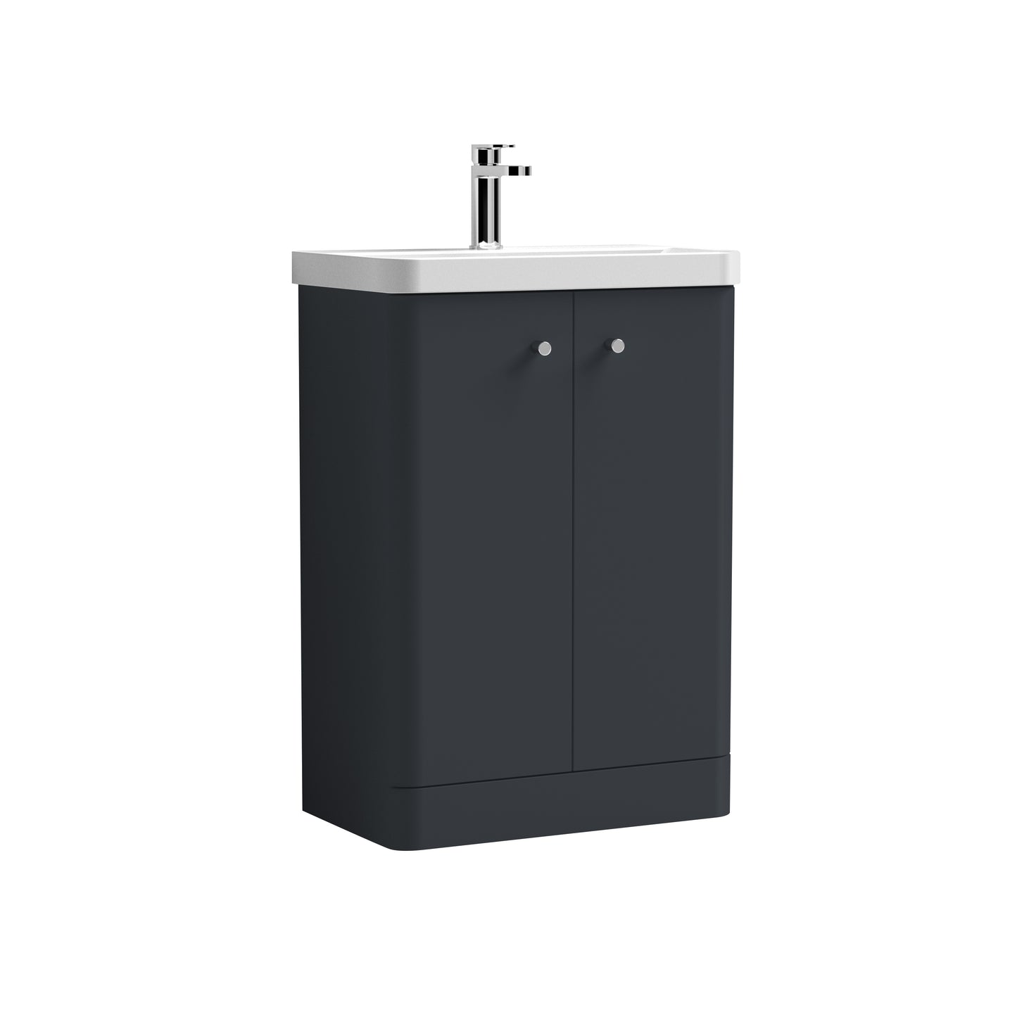 Core Floor Standing 2 Door Vanity Basin Unit & Ceramic Basin, 600mm