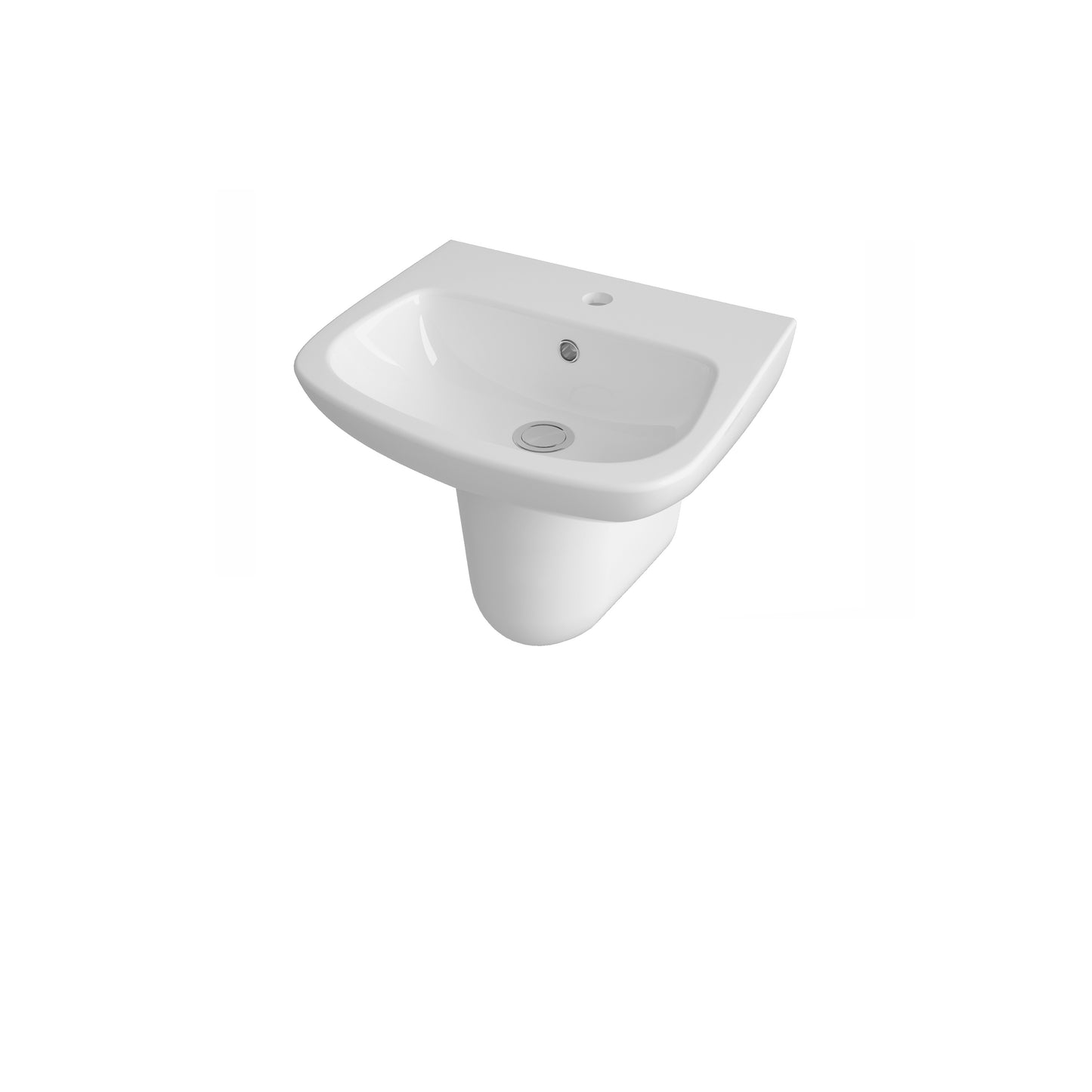 Nuie Ambrose 500mm Basin & Semi Pedestal With Fixings
