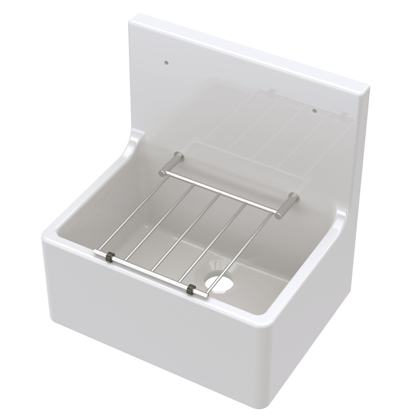 Fireclay Sinks Fireclay Cleaner Sink with Grid 515mm x 535mm x 393mm